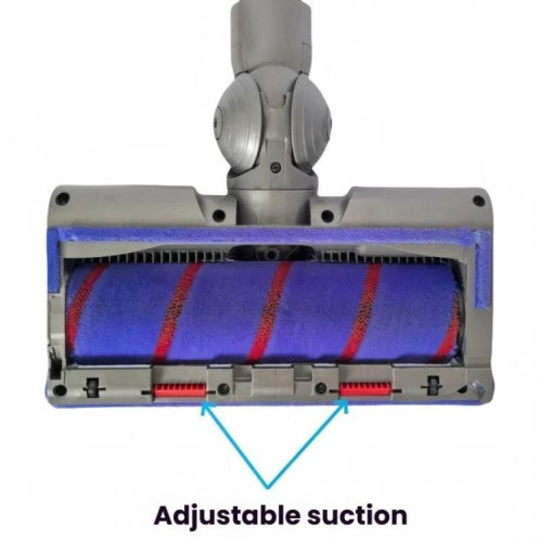 Brosse d'aspiration réglable pour aspirateurs Dyson V7 / V8 / V10 / V11 / V15 / G5. Caractéristiques : ensemble tête à entraînement direct et rouleau souple. SH15031529-07